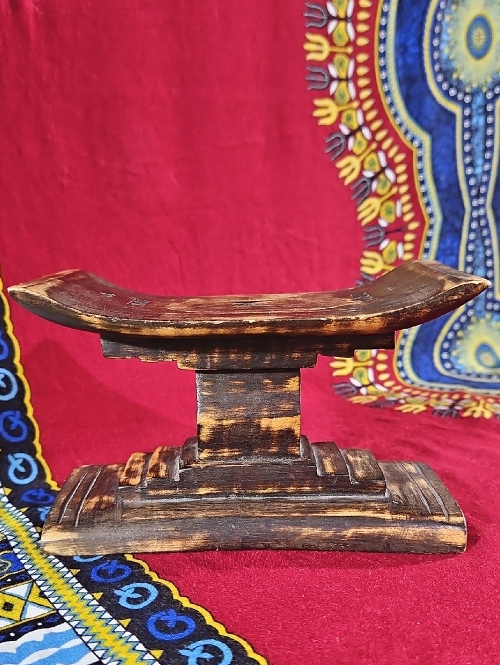Hand Carved Vintage African Ashanti Wooden Headrest Ghana Tribal Art